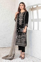 Black Velvet Suit with Mysoori Dupatta 3piece suite | Ready To Wear