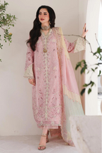 03-Piece Embroidered Lawn Suit With Organza Dupatta | Ready To Wear