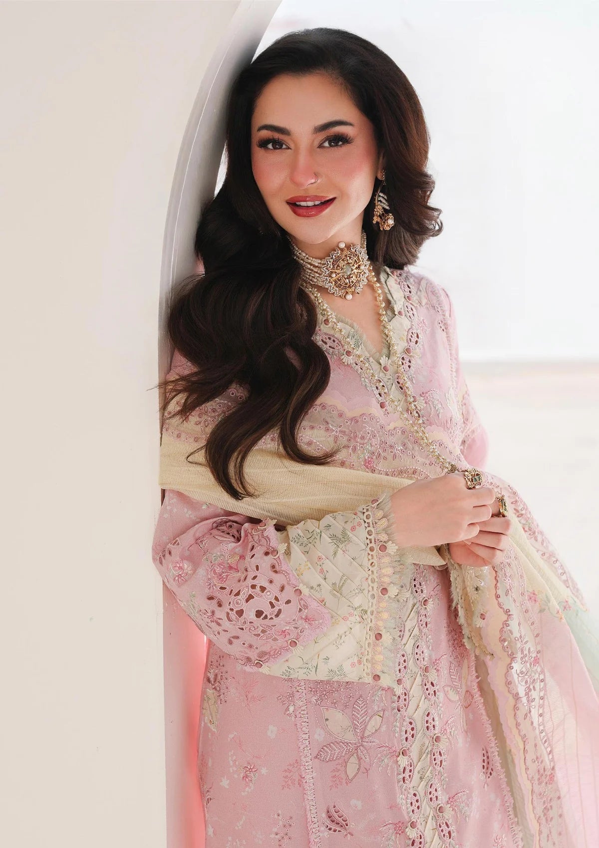 03-Piece Embroidered Lawn Suit With Organza Dupatta | Ready To Wear