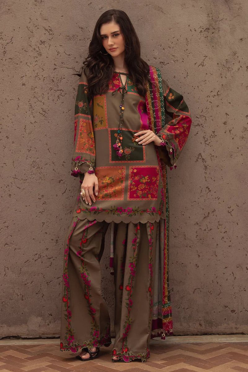 03-Piece Printed Lawn Suit With Chiffon Dupatta | Ready To Wear
