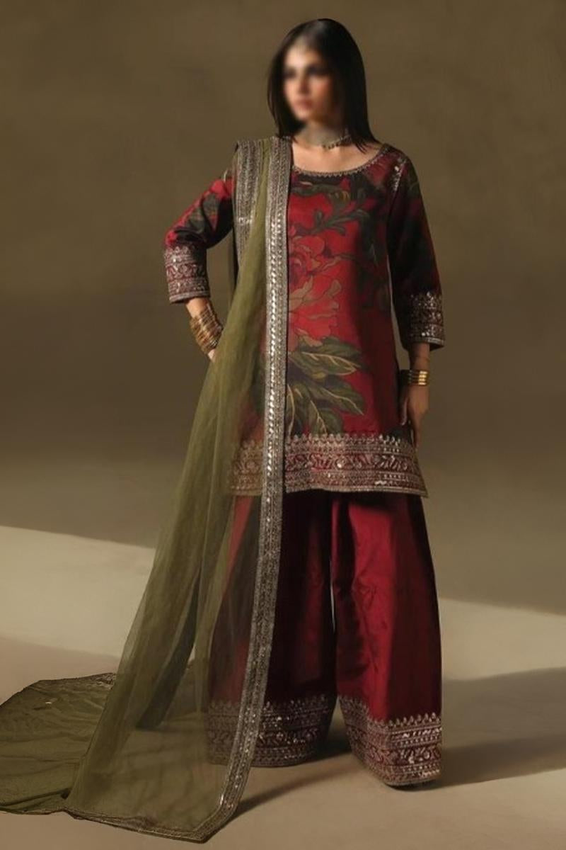 Three Pc Premium Lawn Suit With Printed Trouser