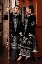 03-PIECE STITCHED VELVET SUIT READY TO WARE DRESSING DESIGNER