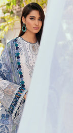 03-Piece Lawn Embroidered Suit With Printed Net Dupatta | Ready To Wear