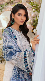 03-Piece Lawn Embroidered Suit With Printed Net Dupatta | Ready To Wear