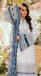 03-Piece Lawn Embroidered Suit With Printed Net Dupatta | Ready To Wear