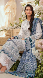 03-Piece Lawn Embroidered Suit With Printed Net Dupatta | Ready To Wear