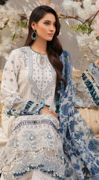03-Piece Lawn Embroidered Suit With Printed Net Dupatta | Ready To Wear