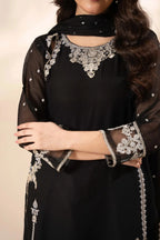 03-Piece Chiffon Suit With Thread Embroidery | Ready To Wear