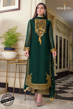 Heavy Embroidered Spangle Work Chiffon 3 Piece Suit