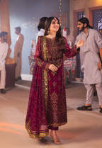 03-Piece Embroidered Chiffon Suit With Silk Dupatta | Ready To Wear