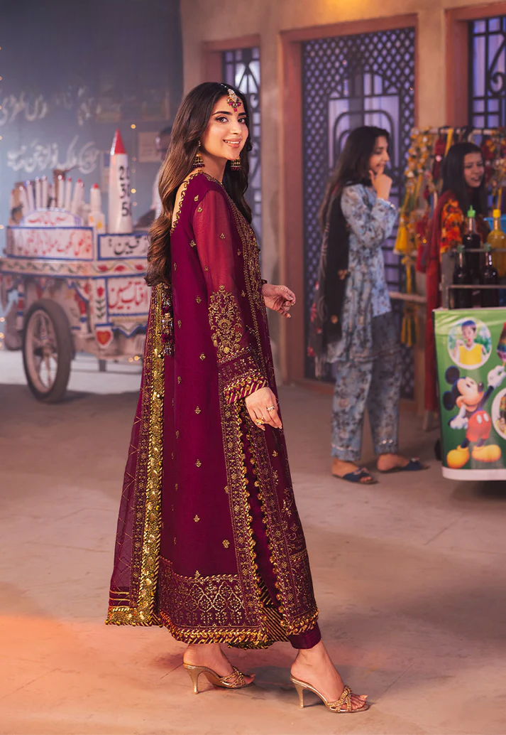 03-Piece Embroidered Chiffon Suit With Silk Dupatta | Ready To Wear