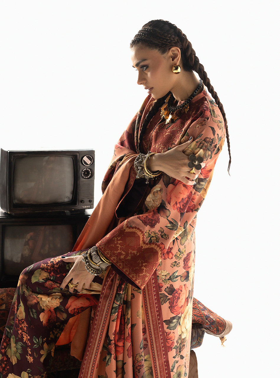 Terracotta Brown: Printed Lawn Suit | Ready To Wear