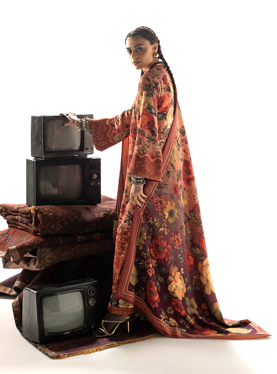 Terracotta Brown: Printed Lawn Suit | Ready To Wear