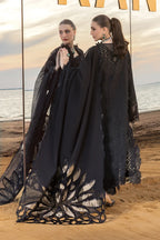 Noir Elegance: Embroidered Jacquard Lawn Suit With Chiffon Dupatta | Ready To Wear
