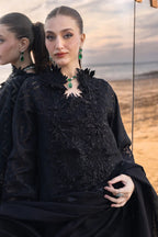 Noir Elegance: Embroidered Jacquard Lawn Suit With Chiffon Dupatta | Ready To Wear