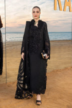 Noir Elegance: Embroidered Jacquard Lawn Suit With Chiffon Dupatta | Ready To Wear