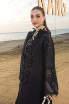 Noir Elegance: Embroidered Jacquard Lawn Suit With Chiffon Dupatta | Ready To Wear