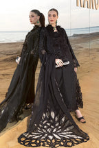 Noir Elegance: Embroidered Jacquard Lawn Suit With Chiffon Dupatta | Ready To Wear