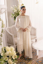 Ivory Elegance: 3 Piece - Classic White Kurta & Dupatta | Ready To Wear