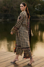stitched Embroidered Lawn Suit with Chiffon Dupatta