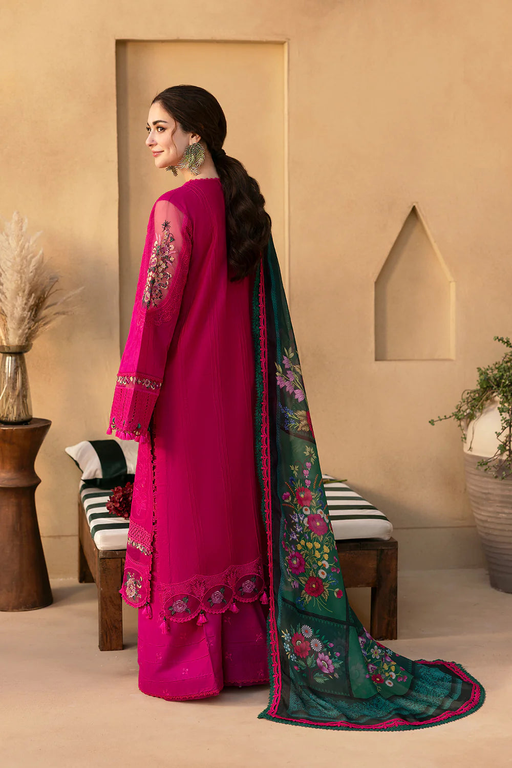 Multi Thread Embroided Suit With Chiffon Dupatta
 | 03-Pcs Stitched