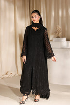 Midnight Noir: Embroidered Chiffon Suit | Ready To Wear
