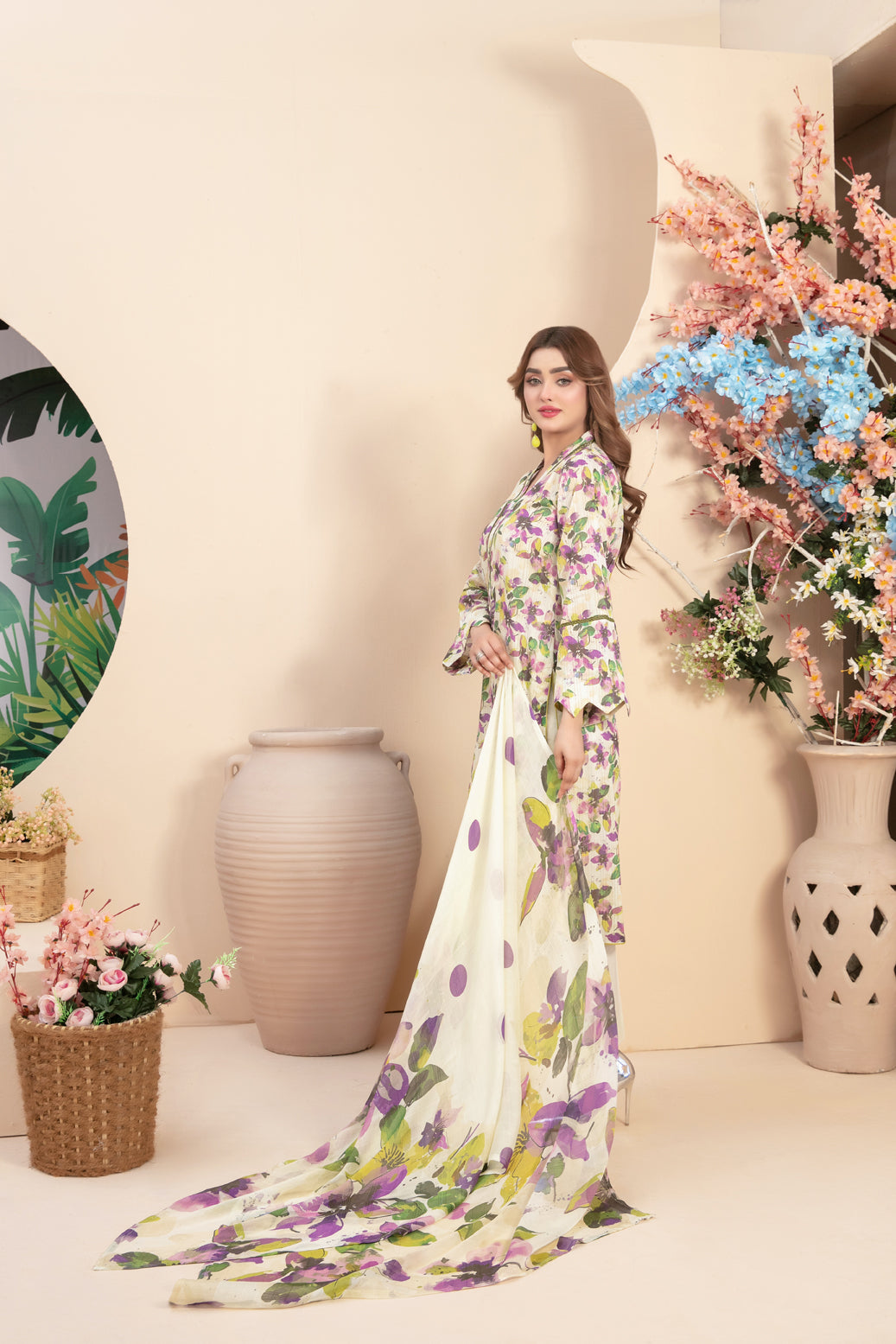 3 Piece Stitched Suit Buhaisa by Tawakkal Fabrics