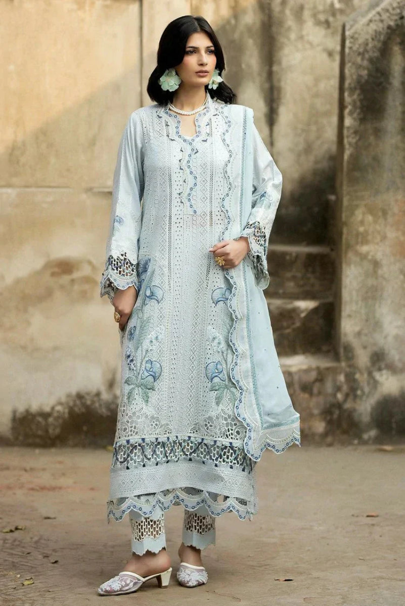 03-Piece Embroidered Lawn Suit With Cotton Net Dupatta | Ready To Wear