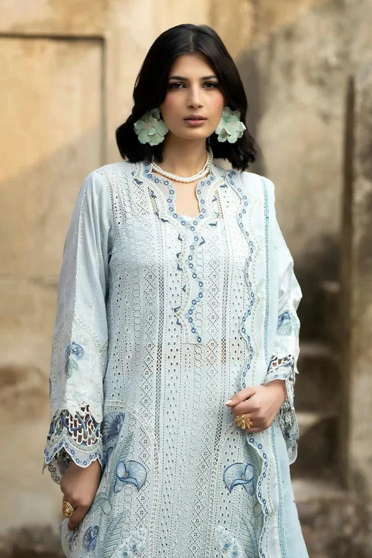 03-Piece Embroidered Lawn Suit With Cotton Net Dupatta | Ready To Wear