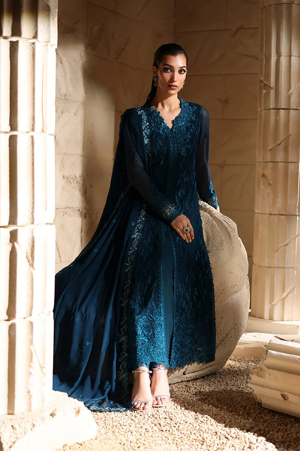 03-Piece Chiffon Suit With Embroidery- Ready To Wear