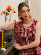 03-Piece Embroidered Lawn Suit With Net Dupatta | Ready To Wear