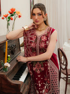 03-Piece Embroidered Lawn Suit With Net Dupatta | Ready To Wear