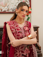 03-Piece Embroidered Lawn Suit With Net Dupatta | Ready To Wear
