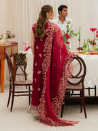 03-Piece Embroidered Lawn Suit With Net Dupatta | Ready To Wear