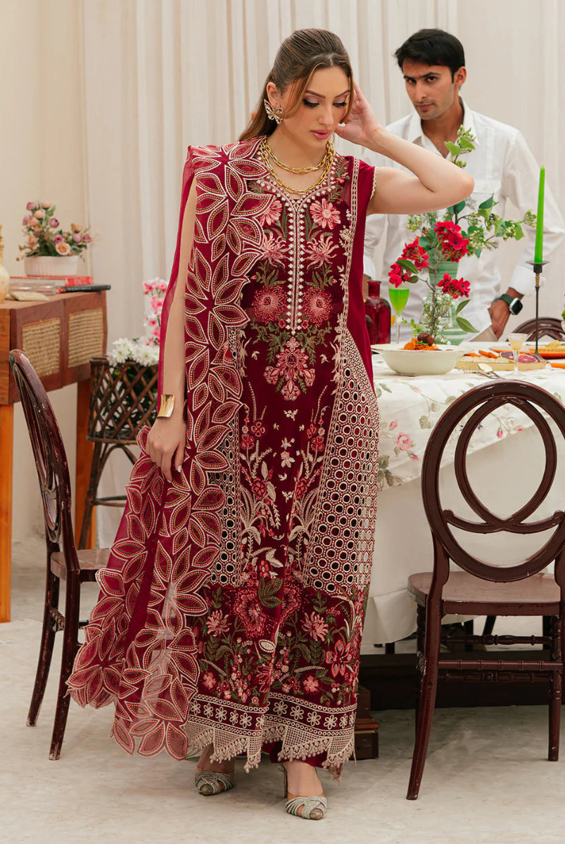 03-Piece Embroidered Lawn Suit With Net Dupatta | Ready To Wear