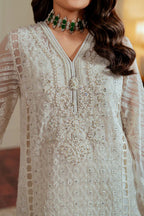 03-Piece Embroidered Organza Suit With Net Dupatta | Ready To Wear