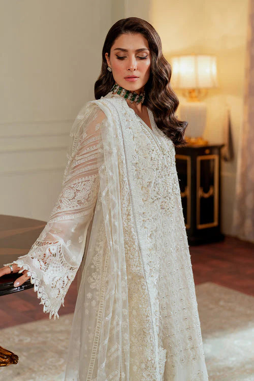 03-Piece Embroidered Organza Suit With Net Dupatta | Ready To Wear