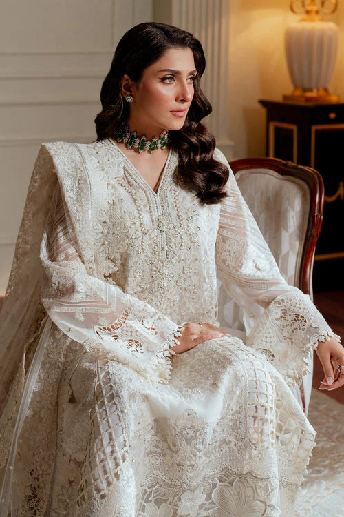 03-Piece Embroidered Organza Suit With Net Dupatta | Ready To Wear
