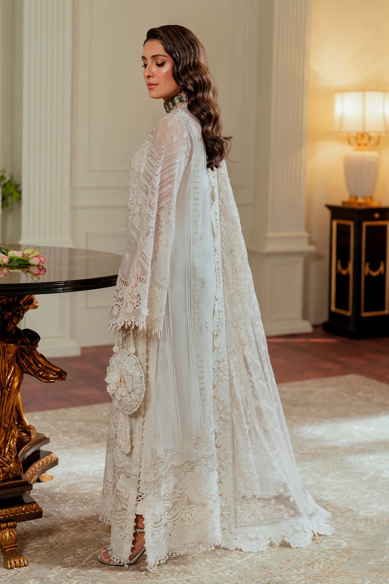 03-Piece Embroidered Organza Suit With Net Dupatta | Ready To Wear