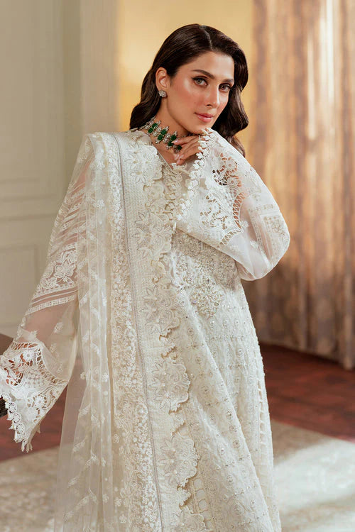 03-Piece Embroidered Organza Suit With Net Dupatta | Ready To Wear