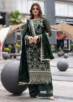 03-Piece Heavy Embroidered Chiffon Long Shirt Suit | Ready To Wear