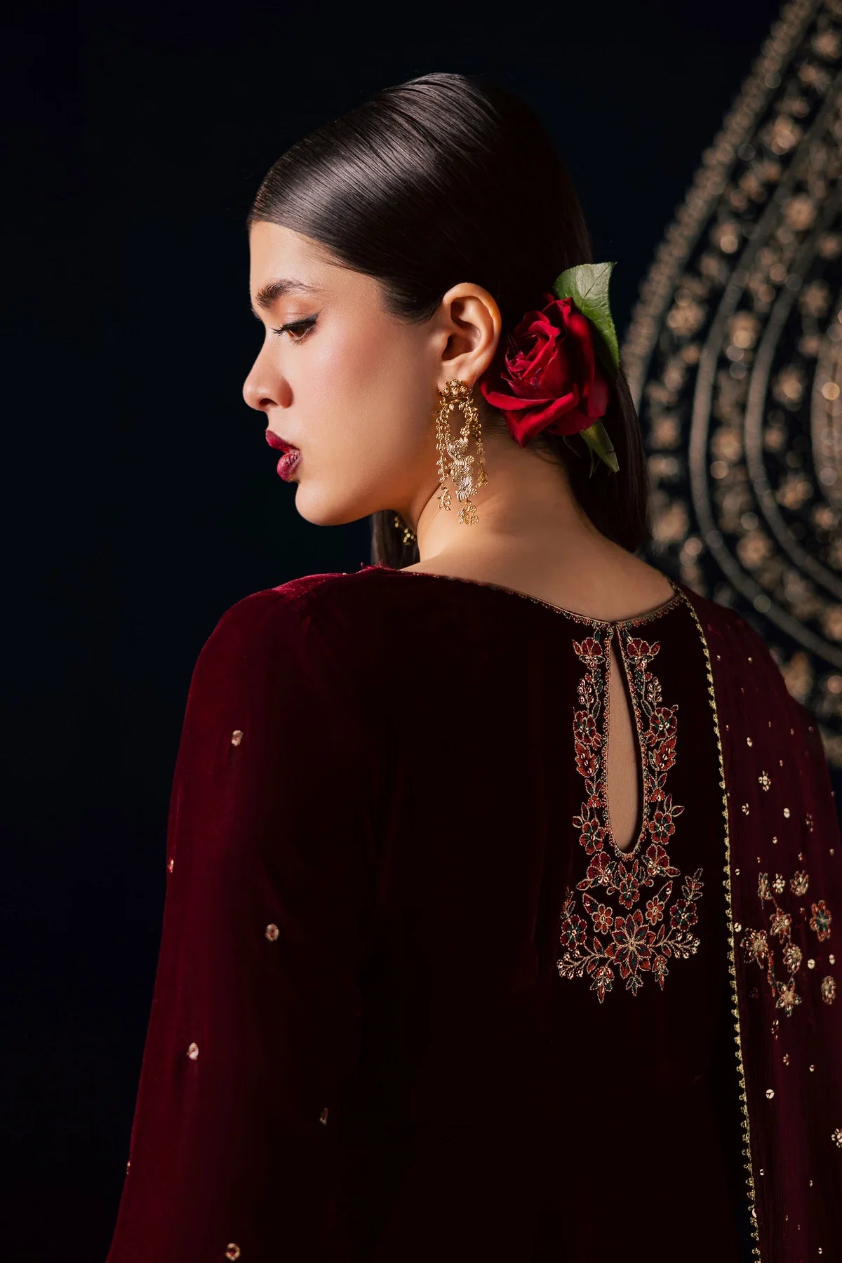 03-Piece Embroidered Micro Velvet Suit | Ready To Wear