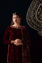 03-Piece Embroidered Micro Velvet Suit | Ready To Wear