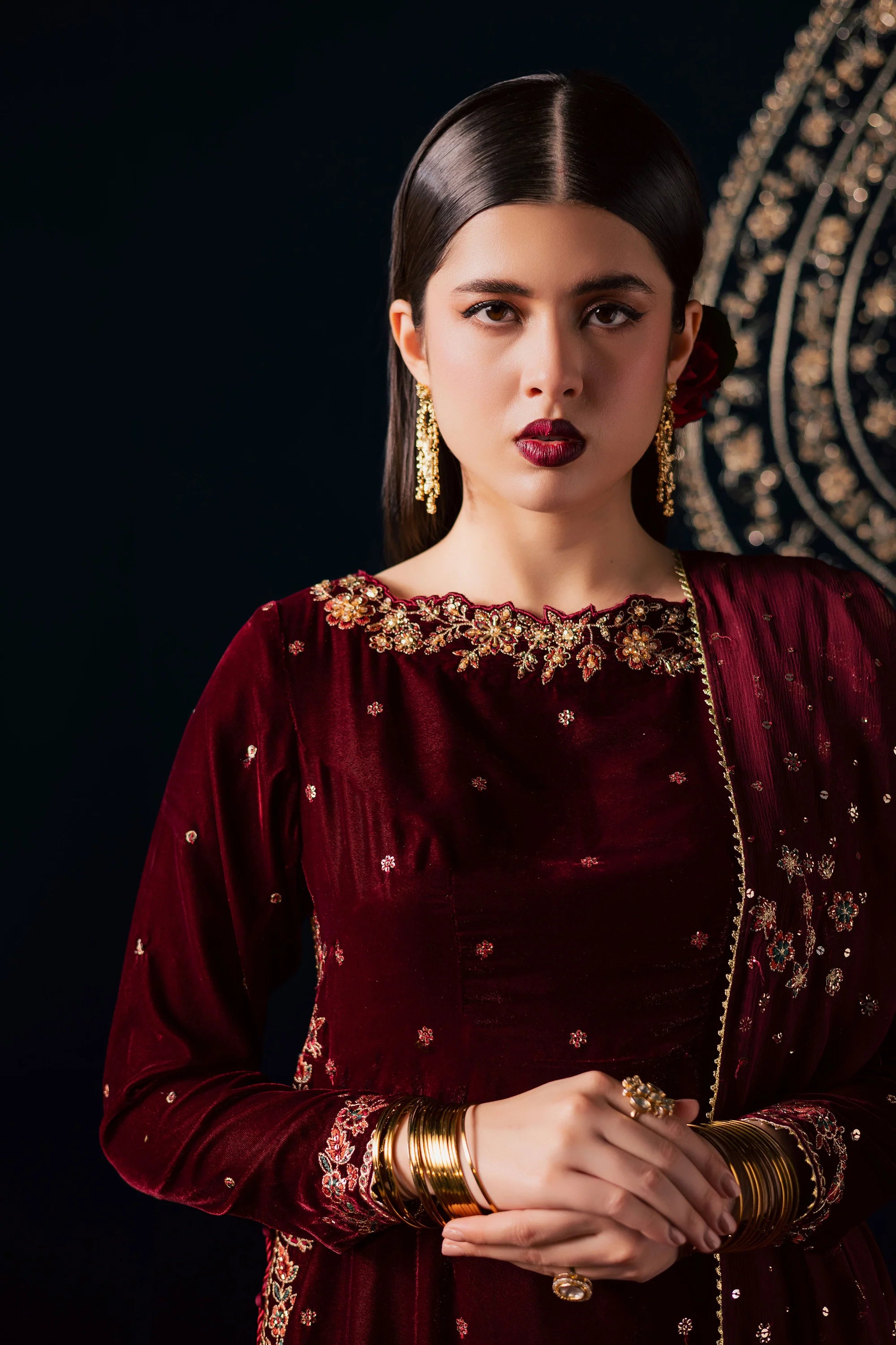 03-Piece Embroidered Micro Velvet Suit | Ready To Wear