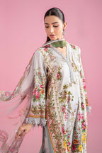 Premium Printed Lawn Suit with Embroidered Patches & Chiffon Dupatta.