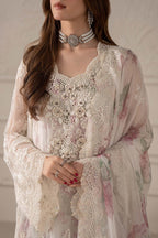 03-Piece Embroidered Chiffon Suit With Silk Trouser & Dupatta | Ready To Wear