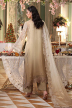 Khaki Gold - Tie & Dye: Heavy Embroidered Chiffon Suit | Ready To Wear