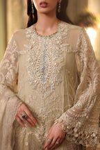 Khaki Gold - Tie & Dye: Heavy Embroidered Chiffon Suit | Ready To Wear