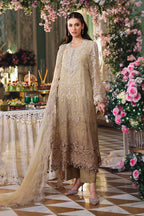 Khaki Gold - Tie & Dye: Heavy Embroidered Chiffon Suit | Ready To Wear