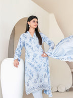 03-Piece Lawn Suit With Chikankari Embroidery | Ready To Wear